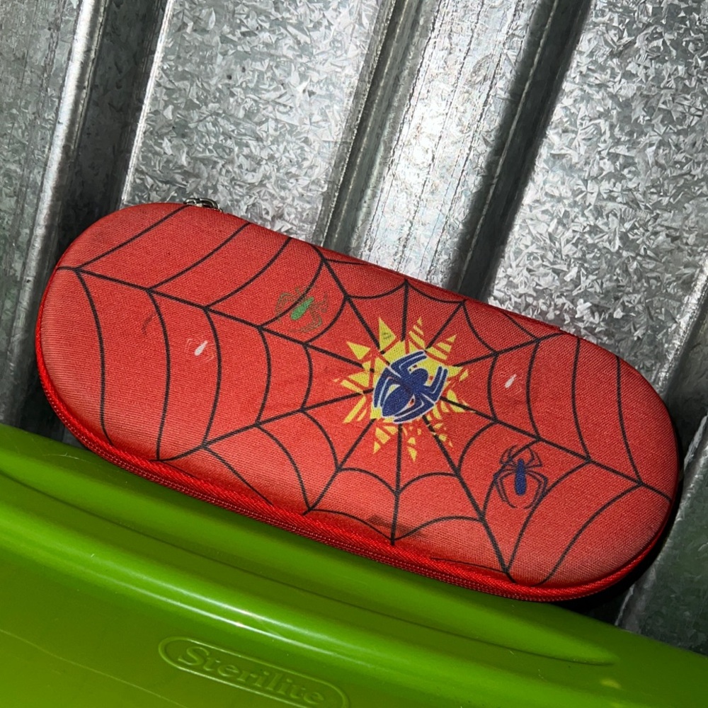 Kids Red Spider Web Pencil Case - Spider Man Design